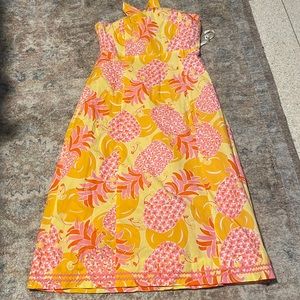 Lily Pulitzer Tie Back Pineapple Dress